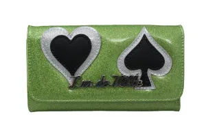 Card Suit Wallet - Envy Green Sparkle