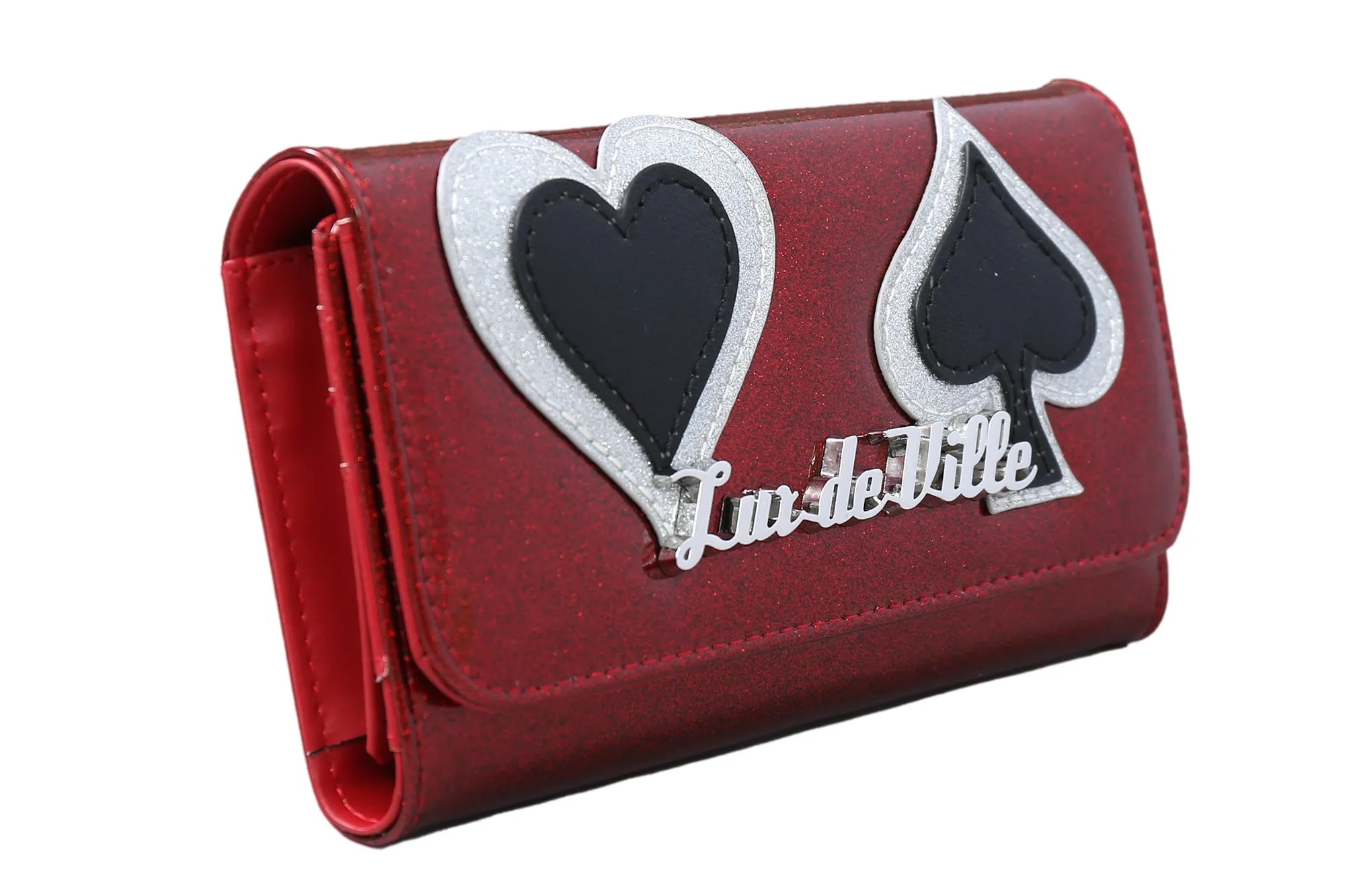 Card Suit Wallet - Red Rum Sparkle