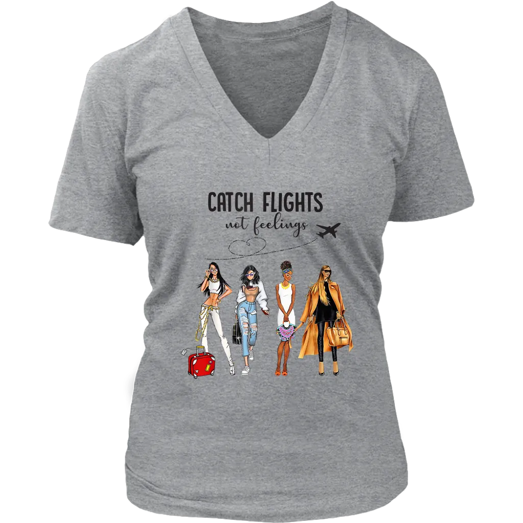 Catching Flights Not Feelings | Travel T-Shirt | Travel the World | Gifts for Her | Girls Trip