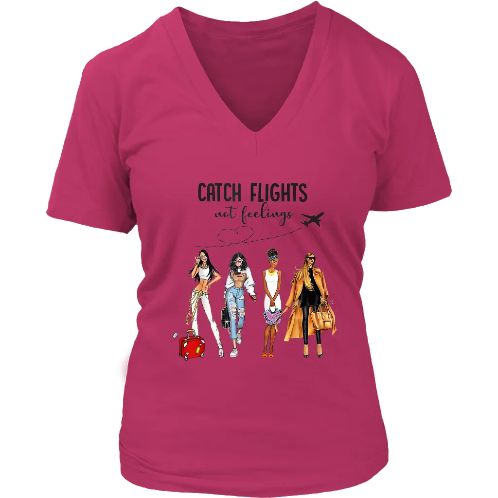 Catching Flights Not Feelings | Travel T-Shirt | Travel the World | Gifts for Her | Girls Trip
