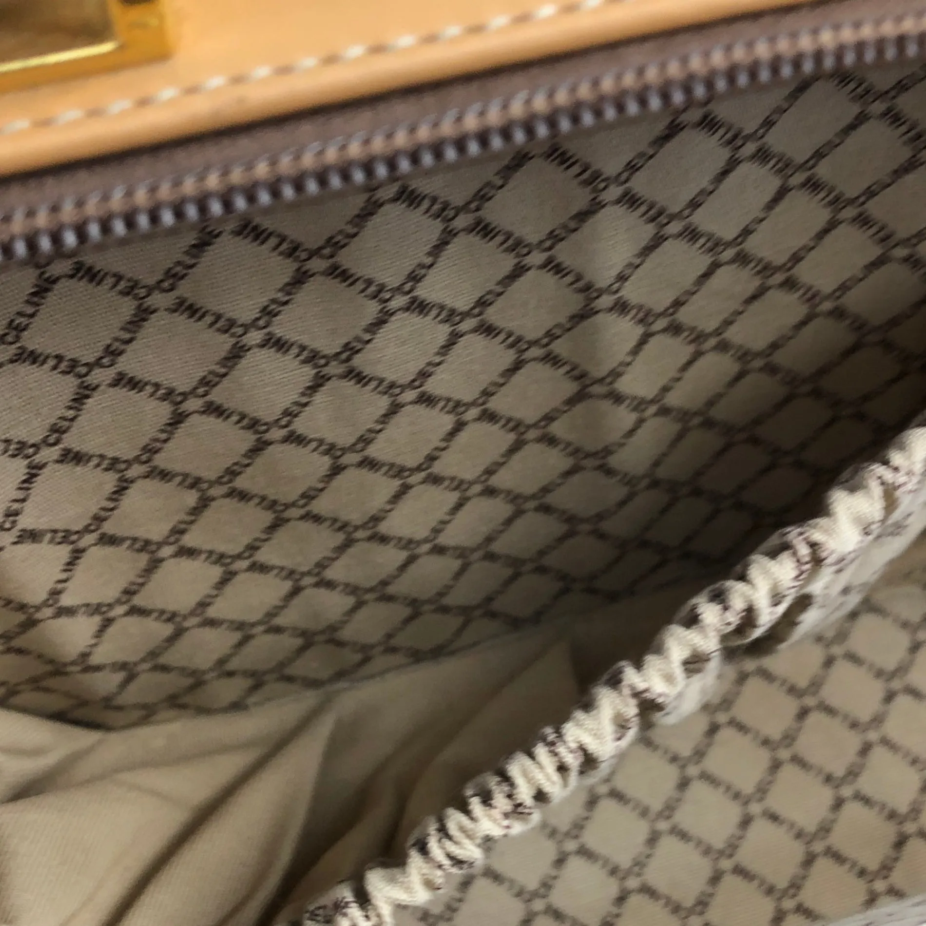 CELINE Macadam Two-way Handbag Shoulder bag Brown Vintage 55h7ds