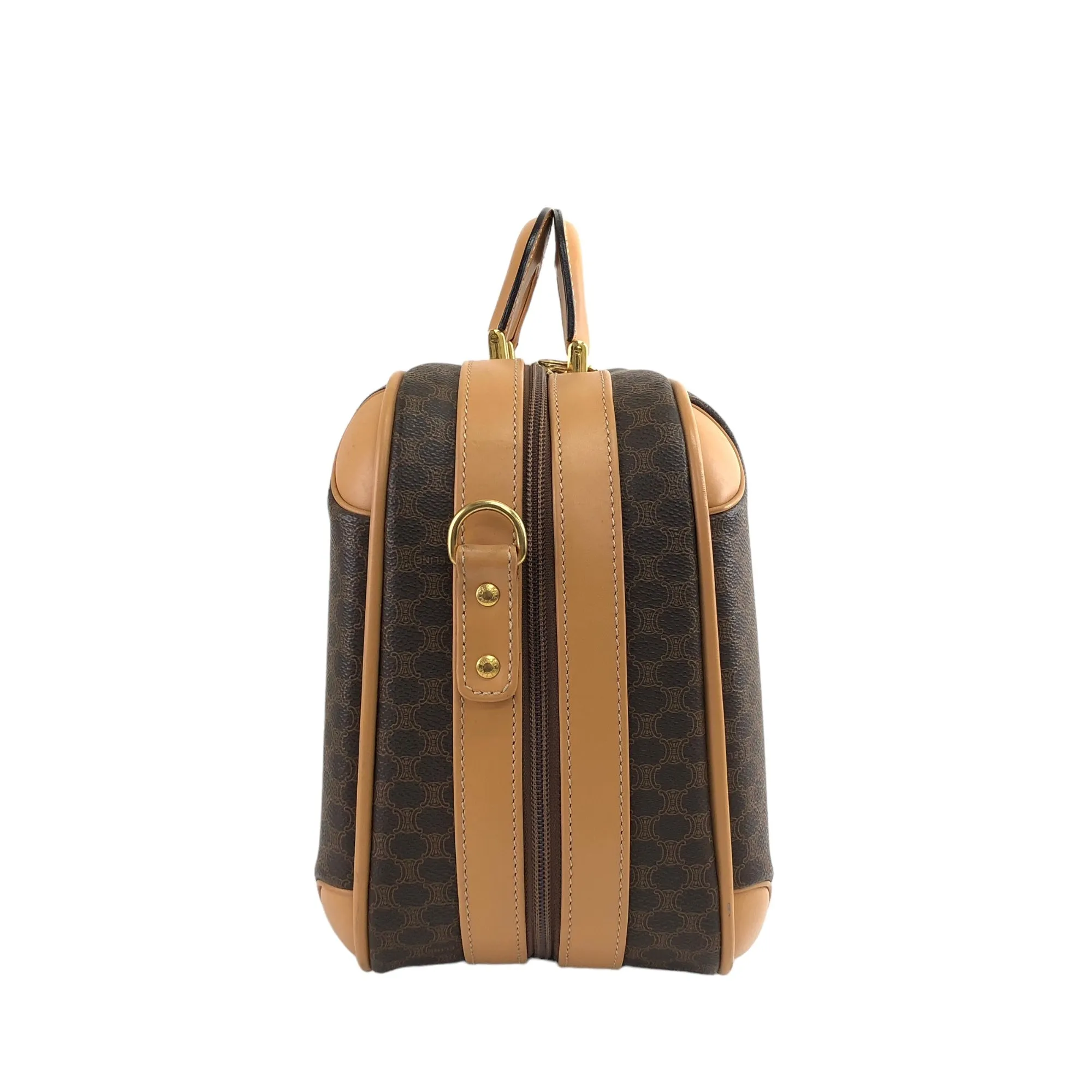 CELINE Macadam Two-way Handbag Shoulder bag Brown Vintage 55h7ds
