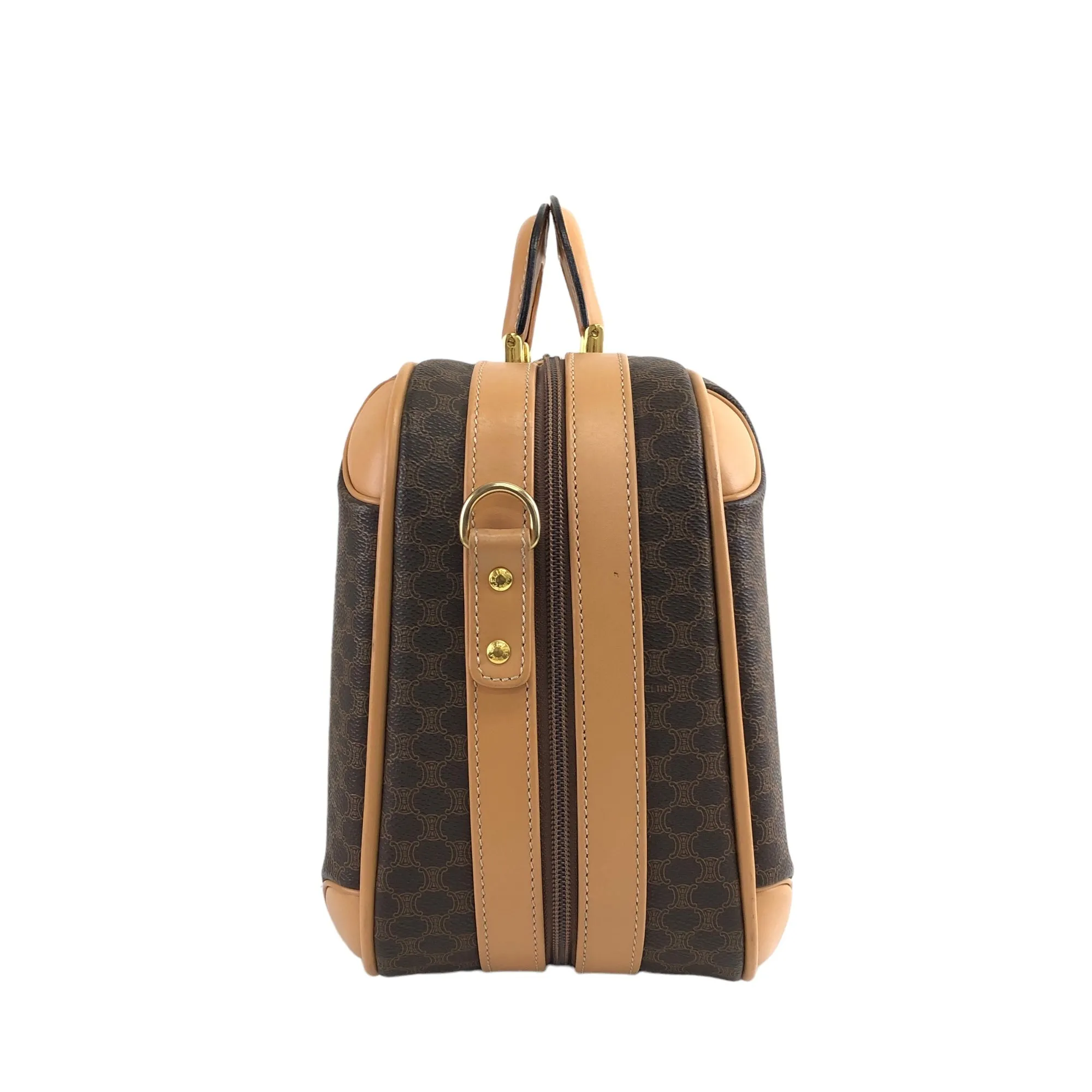 CELINE Macadam Two-way Handbag Shoulder bag Brown Vintage 55h7ds