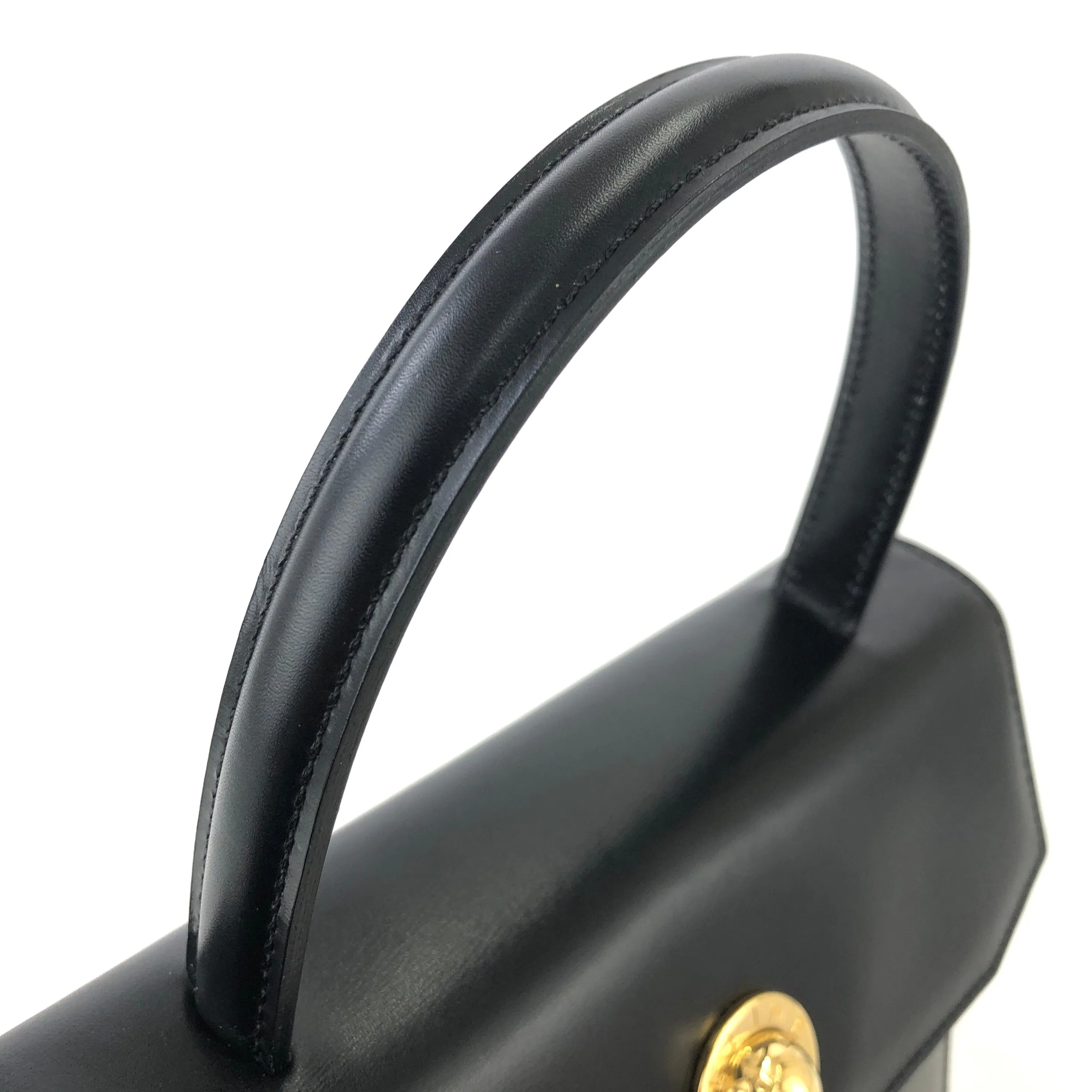 CELINE Starball Leather Two-way Handbag Shoulder bag Black Vintage jrwffj