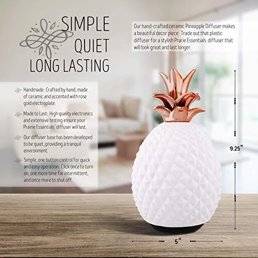 Ceramic Pineapple Essential Oils Diffuser, 120ml, with 5ml Bottle of Lavender