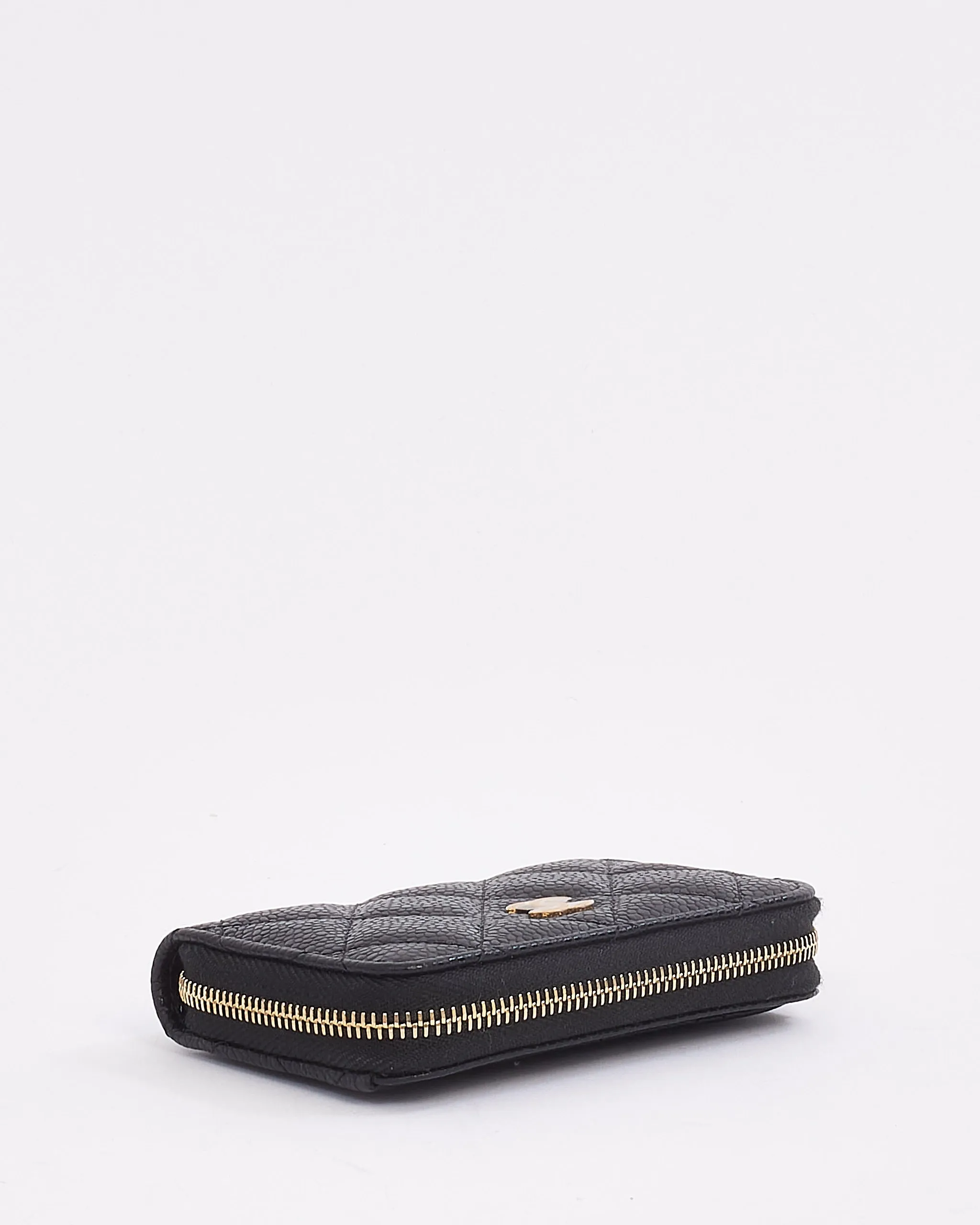 Chanel Black Caviar Leather Classic Zip Coin Case