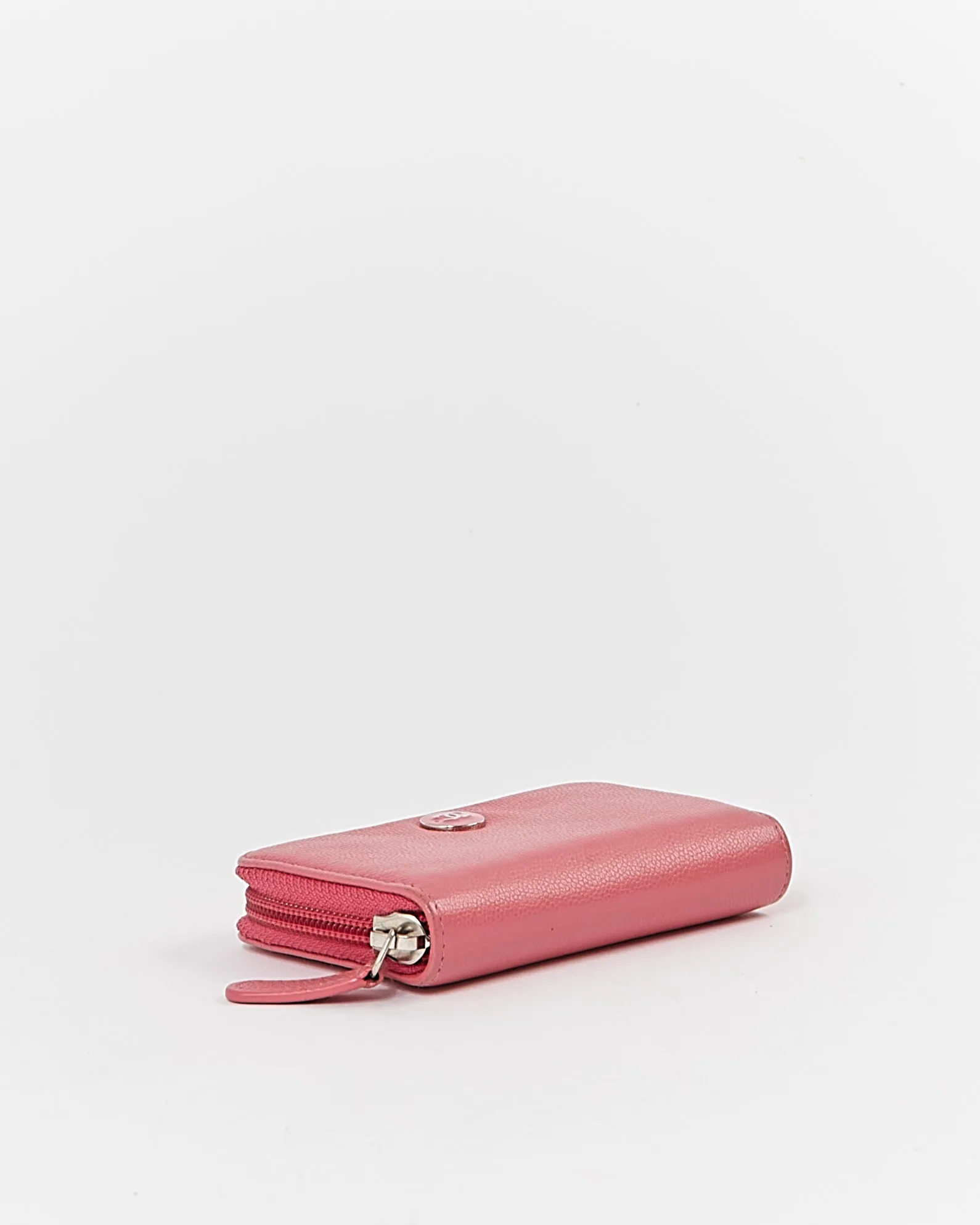 Chanel Pink Caviar Interlocking CC Zippy Wallet