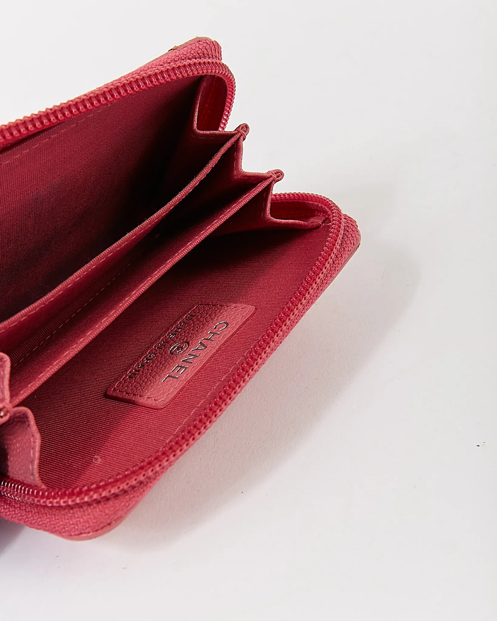 Chanel Pink Caviar Interlocking CC Zippy Wallet