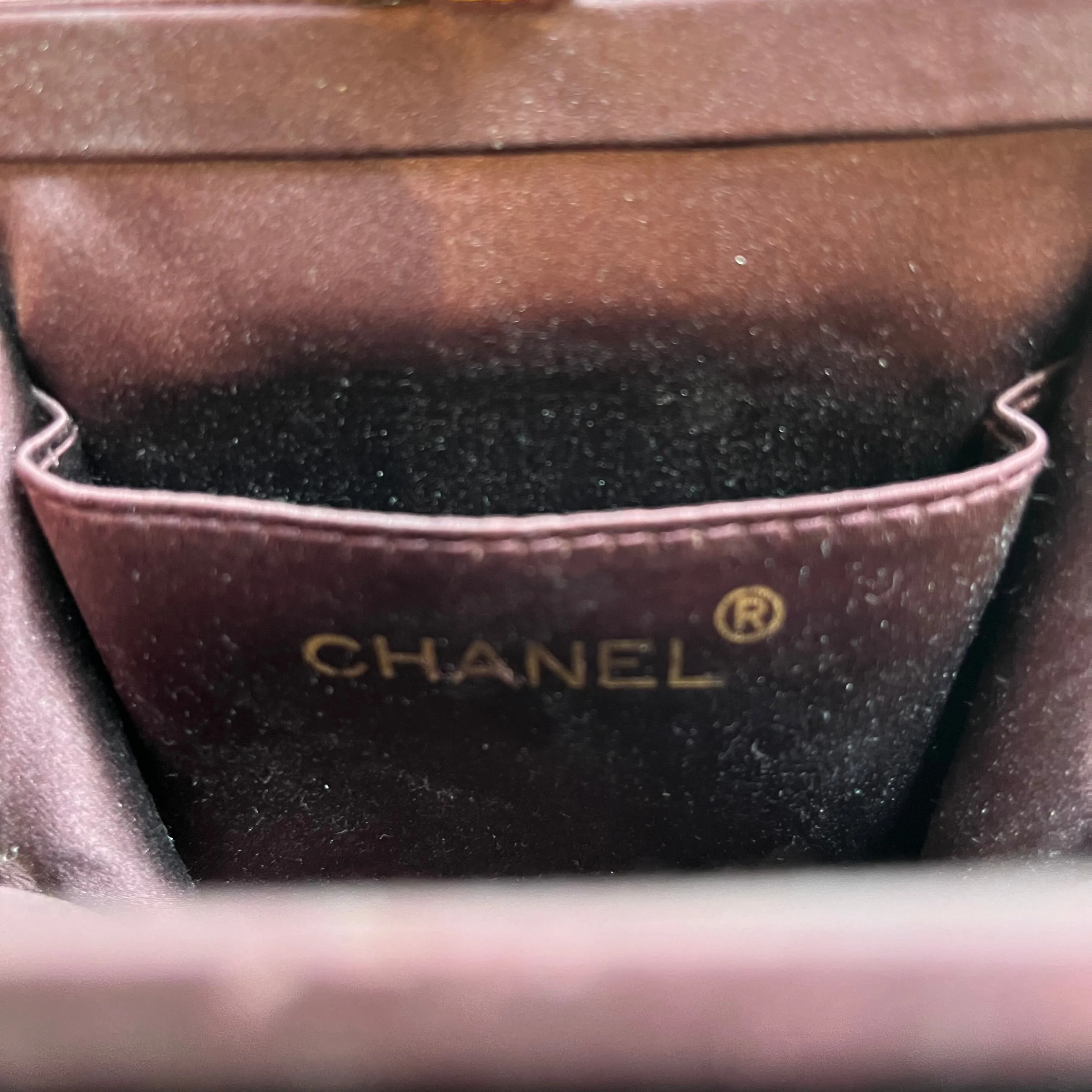 CHANEL Silk Plum Colored Evening Bag TS3561