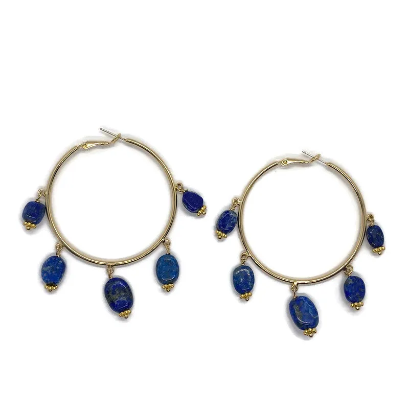 Charm Hoops - Lapis
