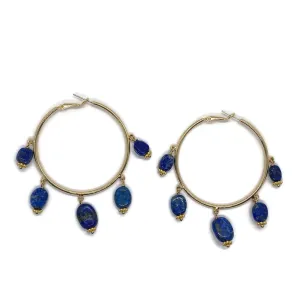 Charm Hoops - Lapis
