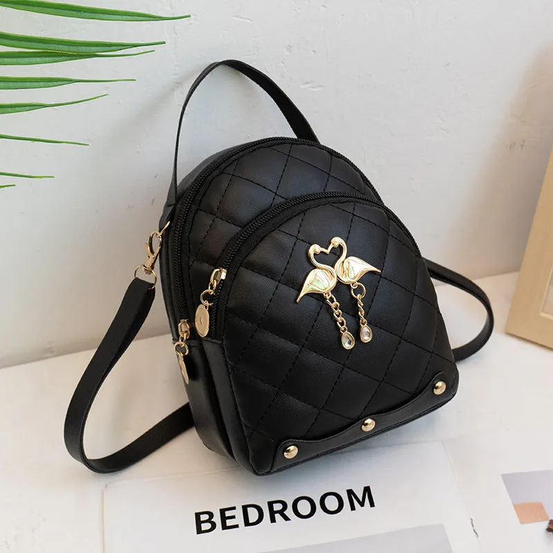 Charming Women's Pretty Rhombus Double Swan Backpacks
