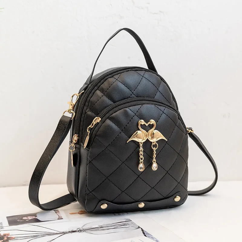Charming Women's Pretty Rhombus Double Swan Backpacks