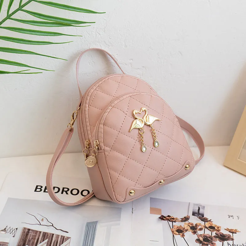 Charming Women's Pretty Rhombus Double Swan Backpacks