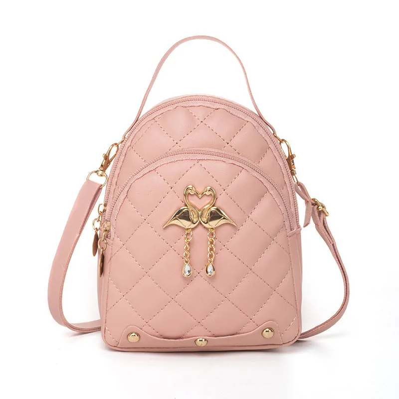 Charming Women's Pretty Rhombus Double Swan Backpacks