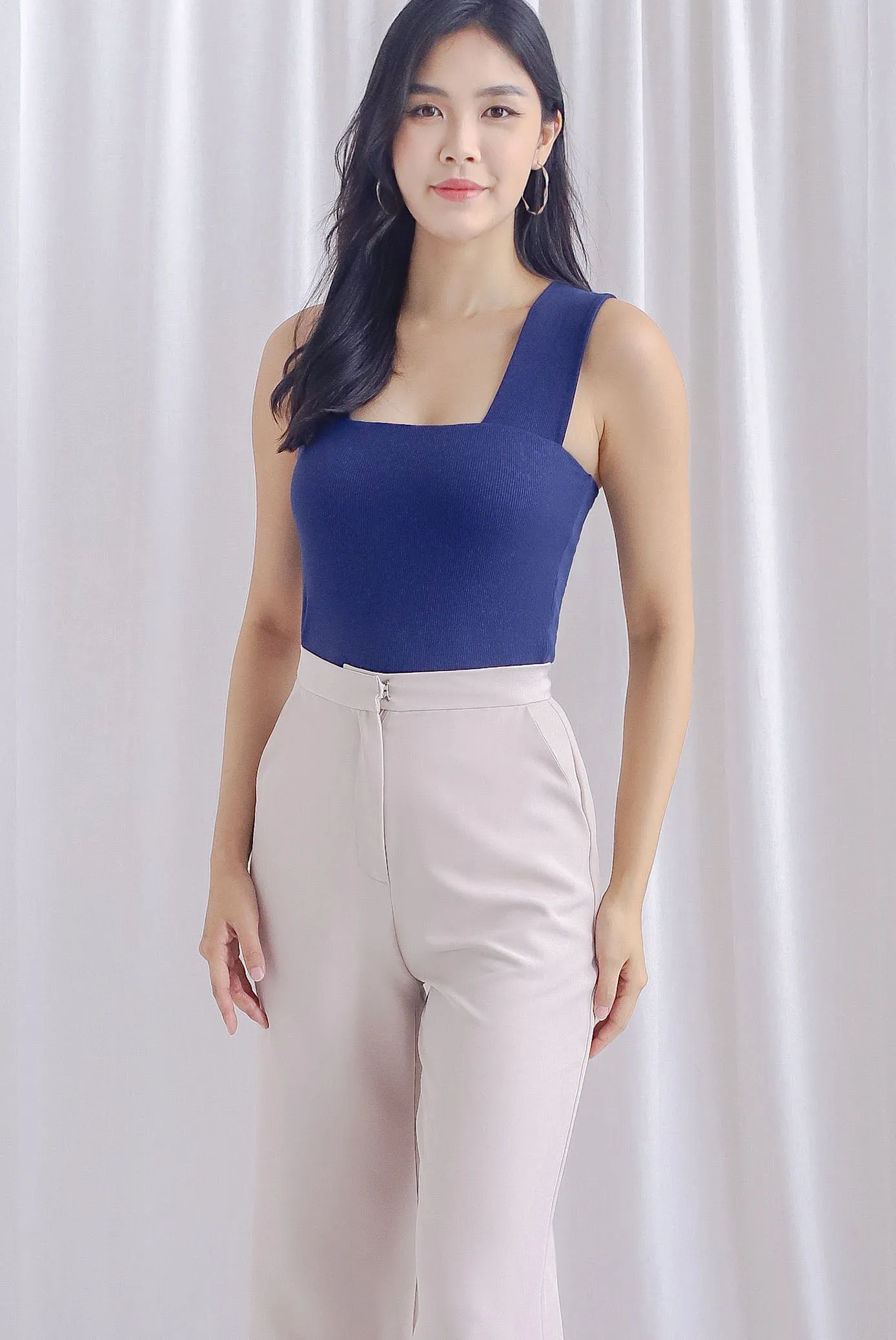 Cherie Padded Two Way Top In Navy Blue
