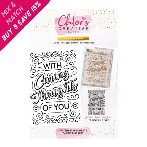Chloes Creative Cards Photopolymer Stamp Set (A6) - Statement Sentiments Caring Thoughts