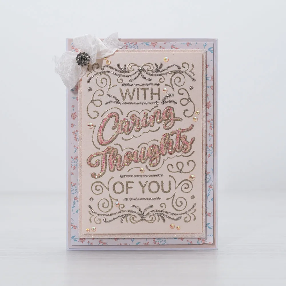 Chloes Creative Cards Photopolymer Stamp Set (A6) - Statement Sentiments Caring Thoughts
