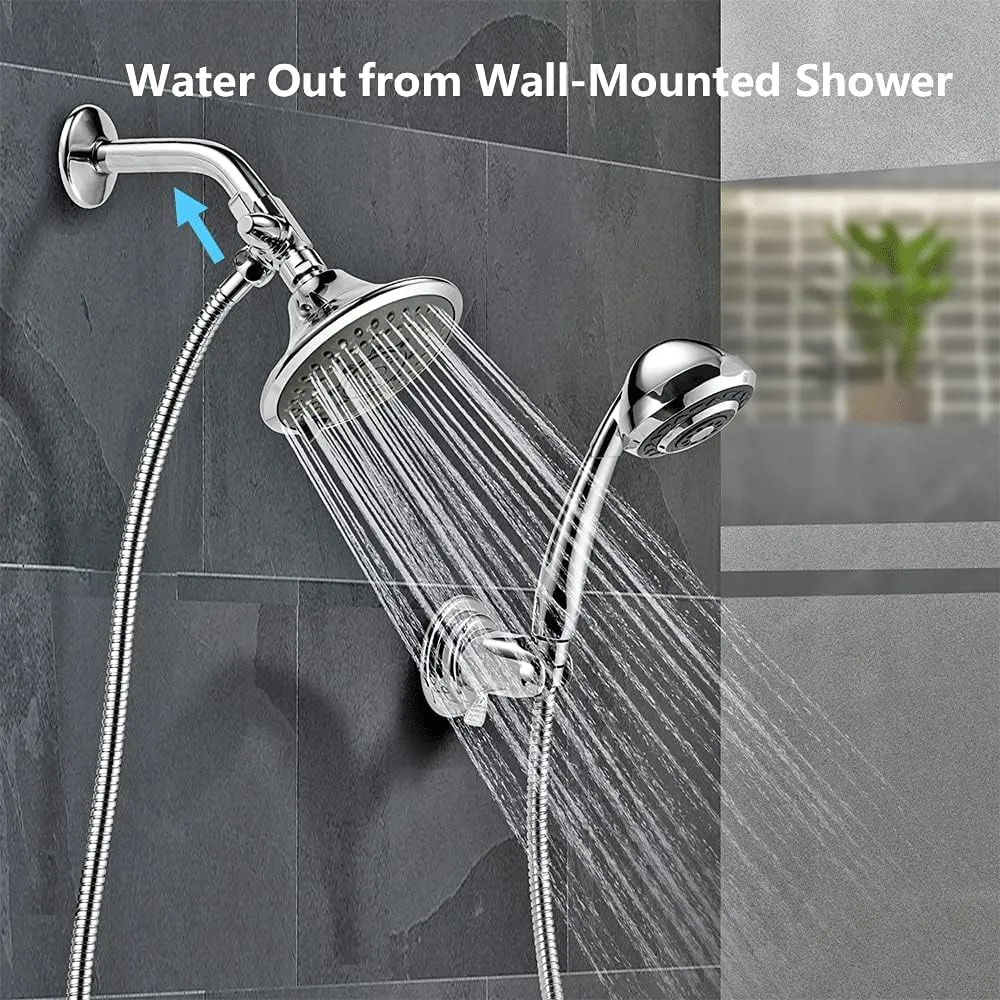 Chrome Two Way Shower Arm Diverter Valve Shower Head Splitter