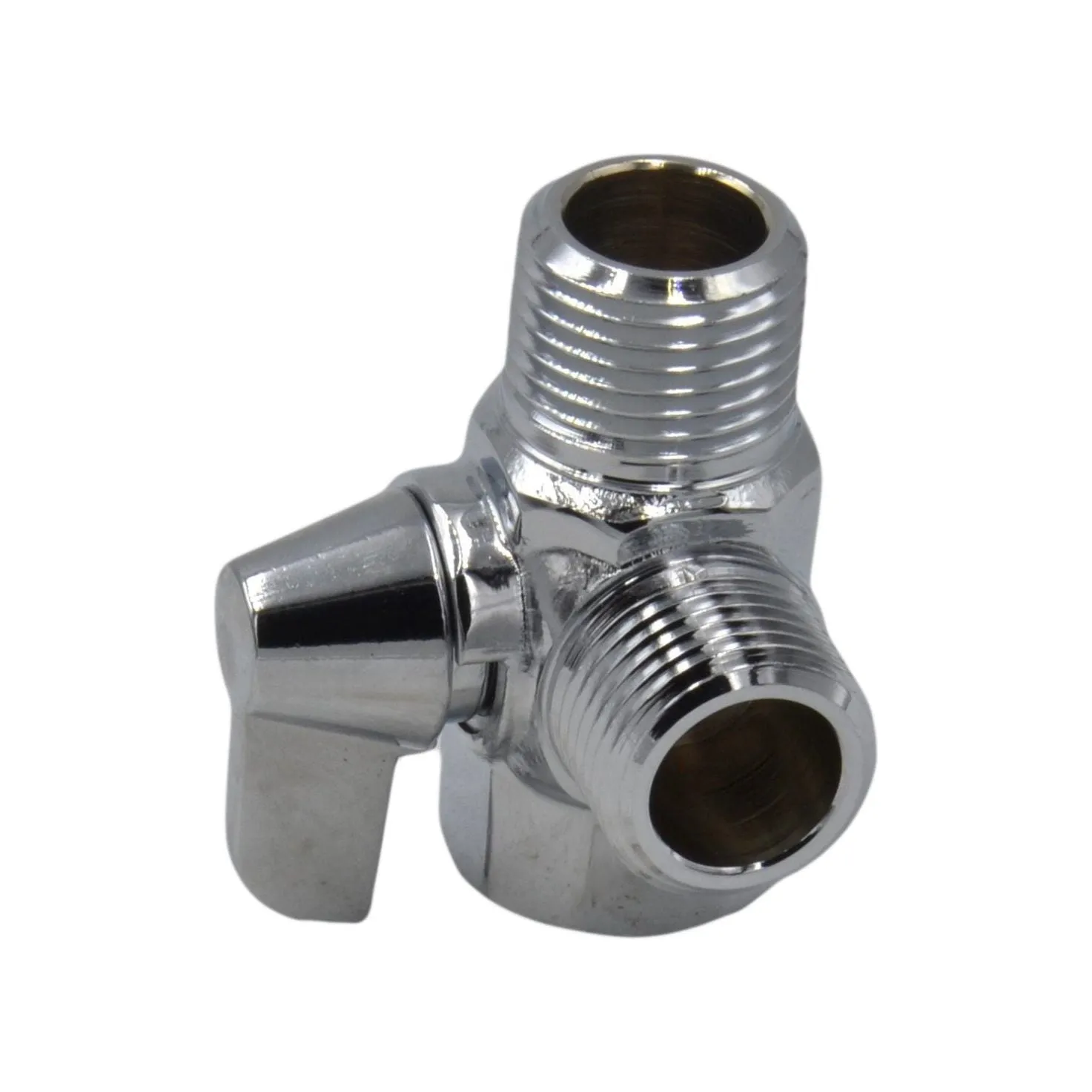 Chrome Two Way Shower Arm Diverter Valve Shower Head Splitter