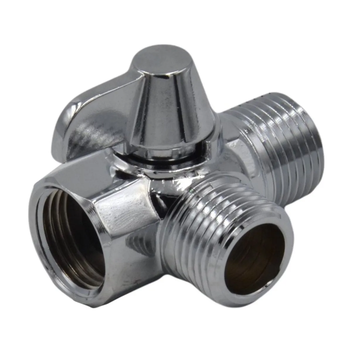 Chrome Two Way Shower Arm Diverter Valve Shower Head Splitter