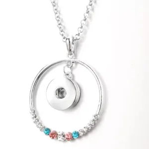 Circle Rhinestone Medallion Necklace (1S)