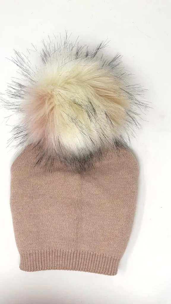 Classy Cashmere Detachable Faux Fur Pom