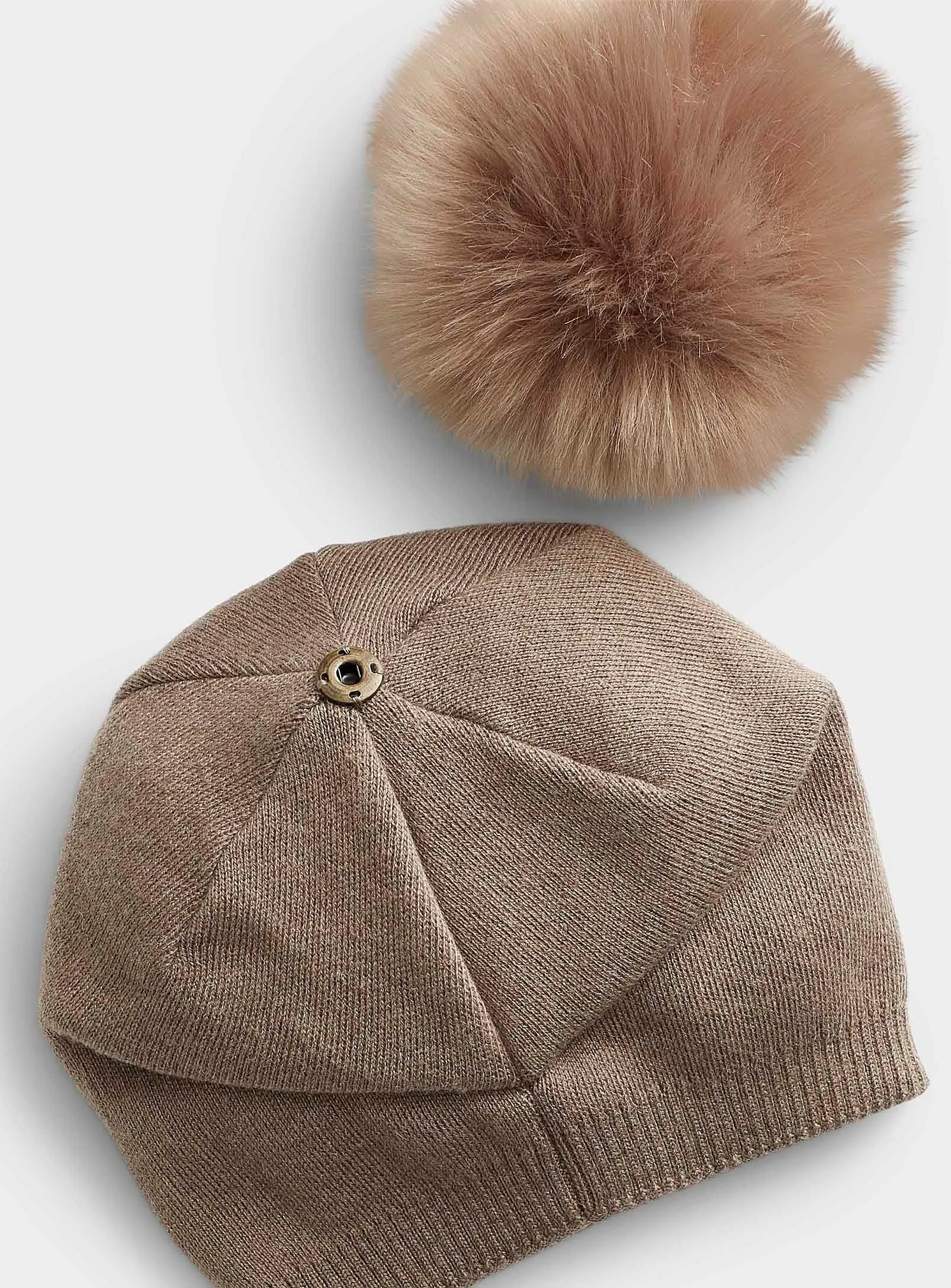 Classy Cashmere Detachable Faux Fur Pom