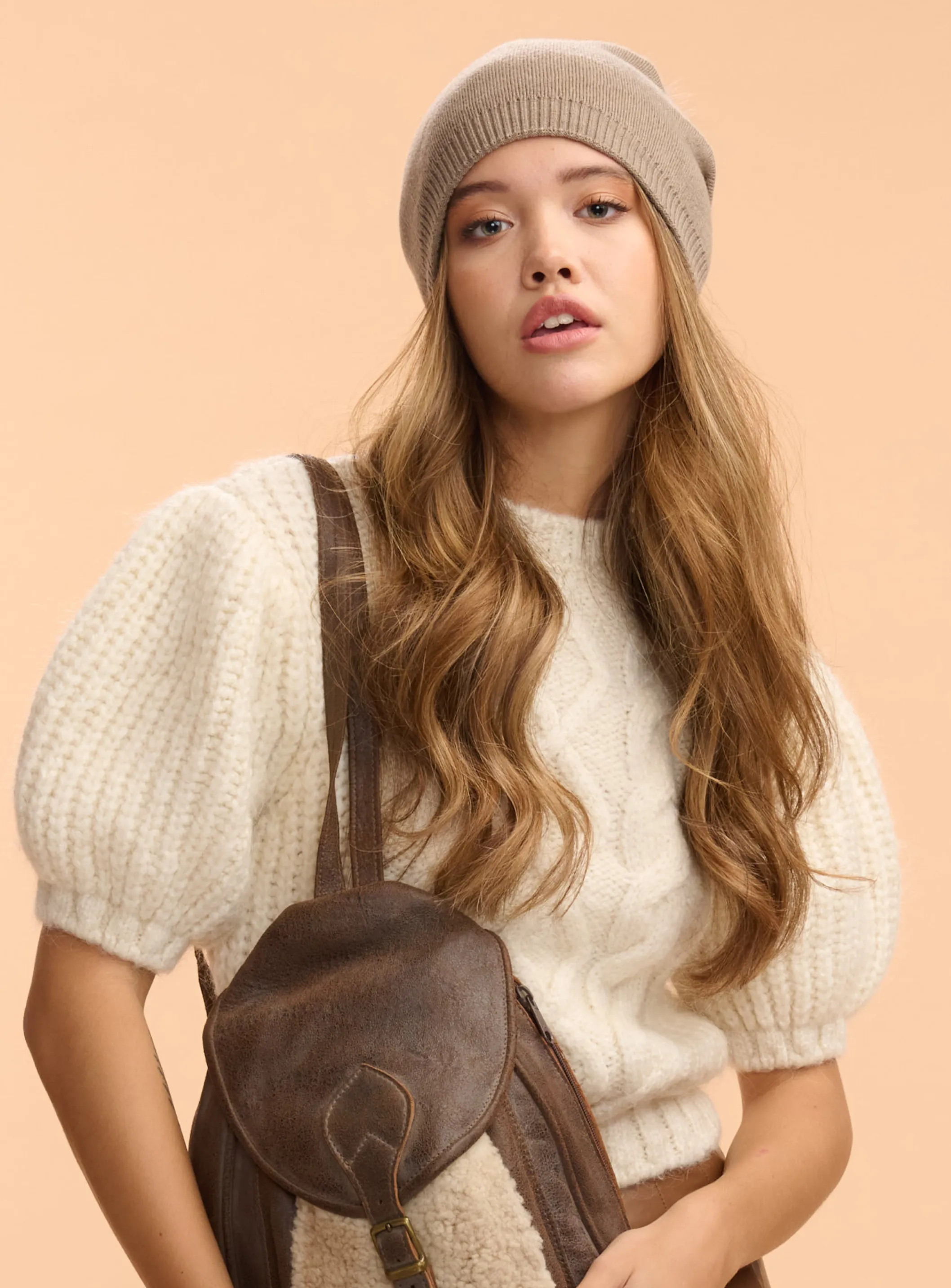 Classy Cashmere Detachable Faux Fur Pom