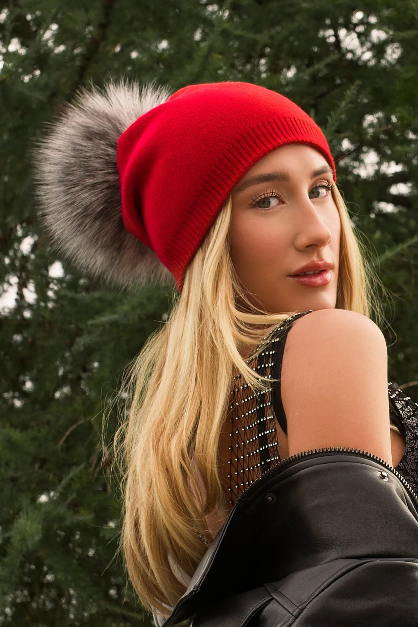 Classy Cashmere Detachable Faux Fur Pom