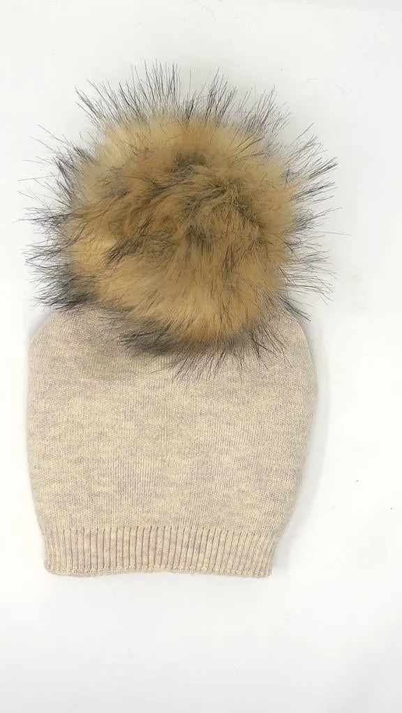 Classy Cashmere Detachable Faux Fur Pom