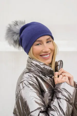 Classy Cashmere Detachable Faux Fur Pom