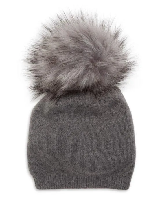 Classy Cashmere Detachable Faux Fur Pom