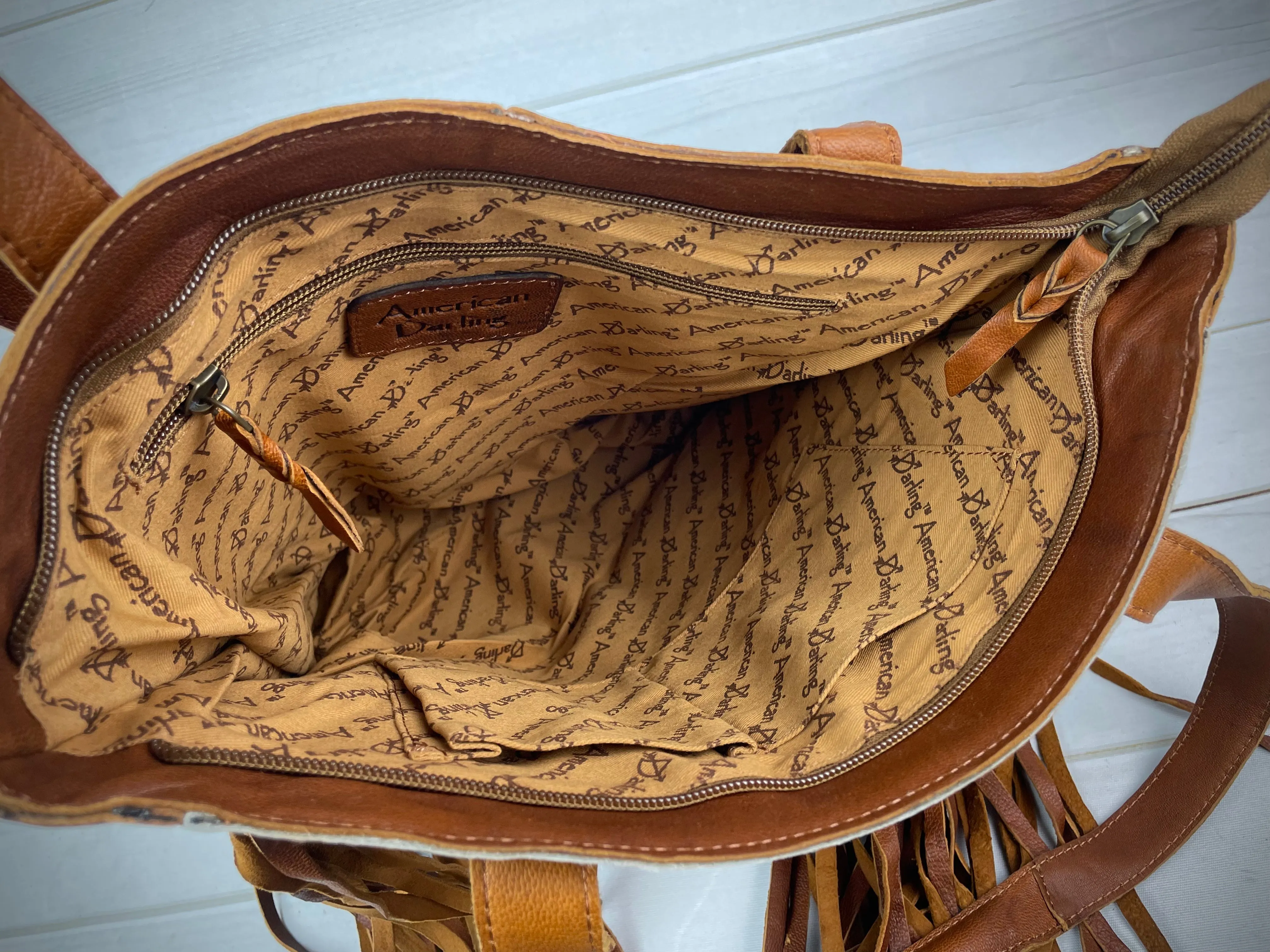 CLEARANCE! Aster Large Hide & Leather Fringe Tote