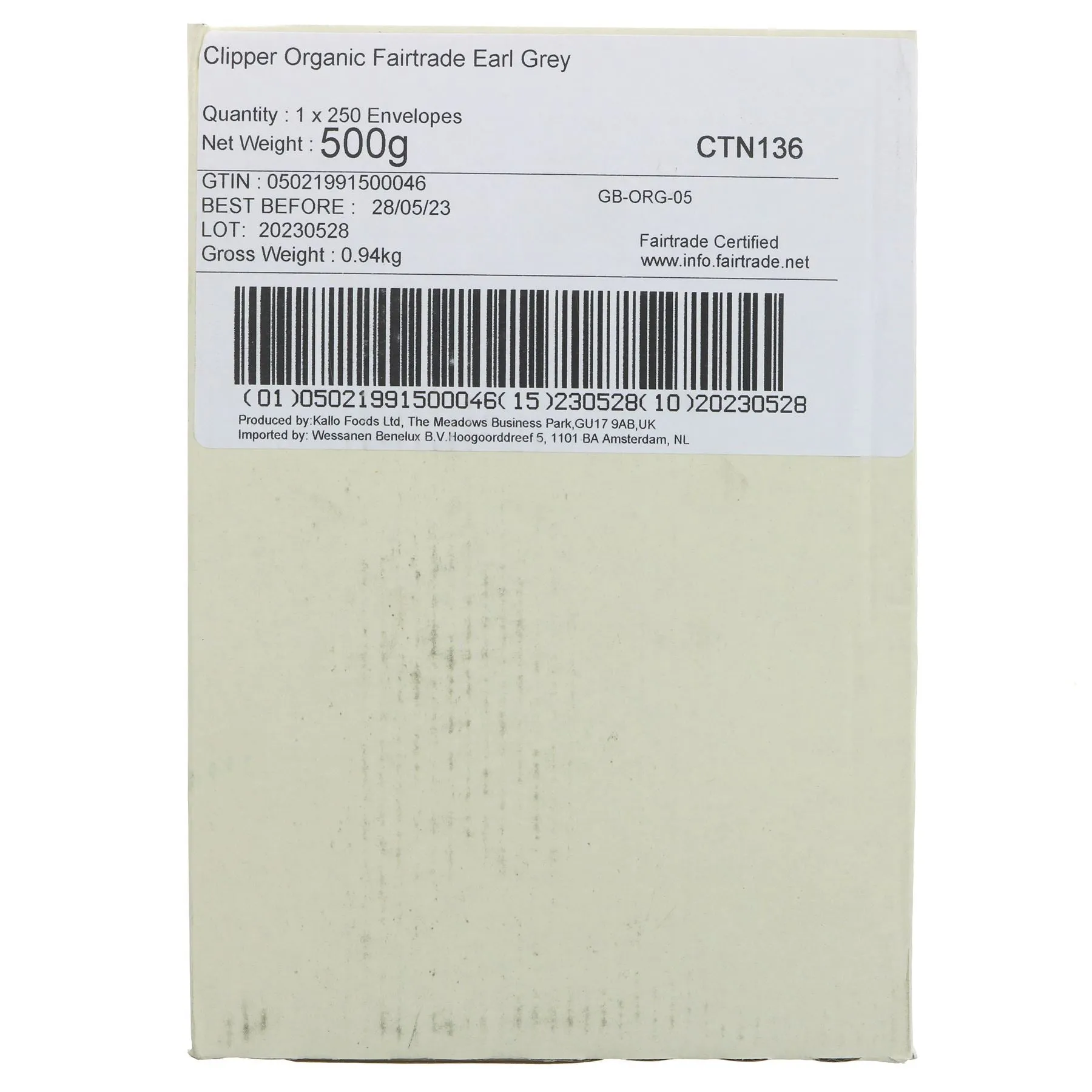 Clipper | Earl Grey - Envelope, String & Tagged | 250 bags