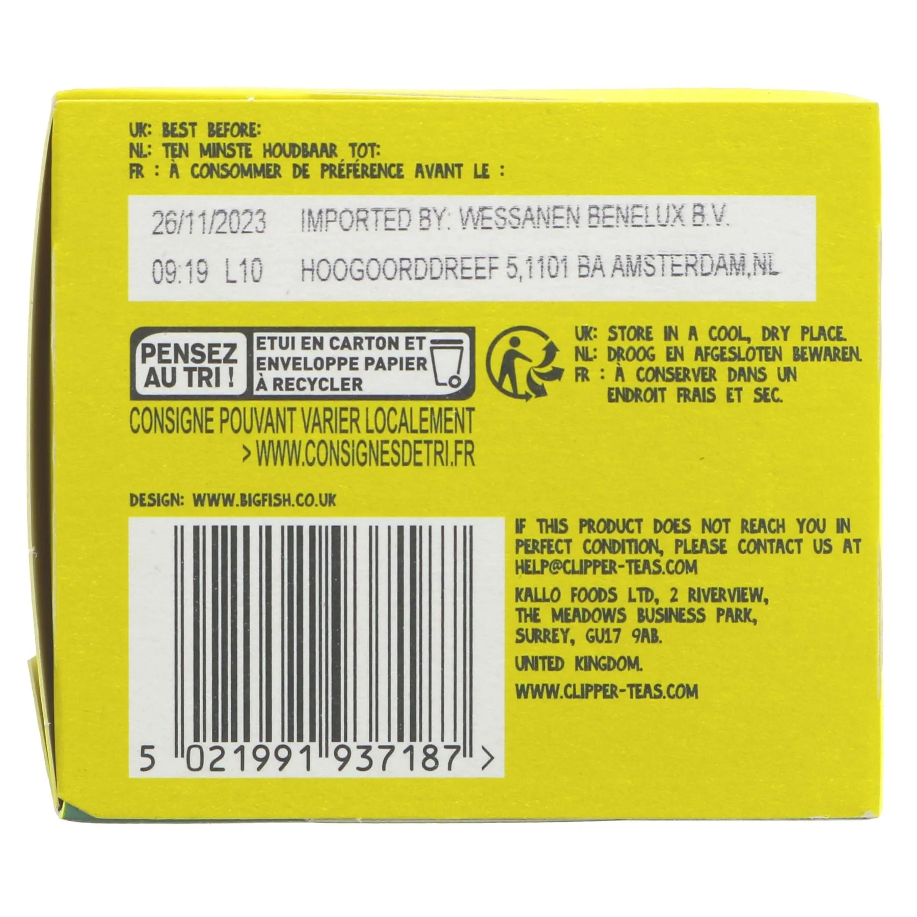 Clipper | Lemon & Ginger - Envelope, String & Tagged | 25 bags
