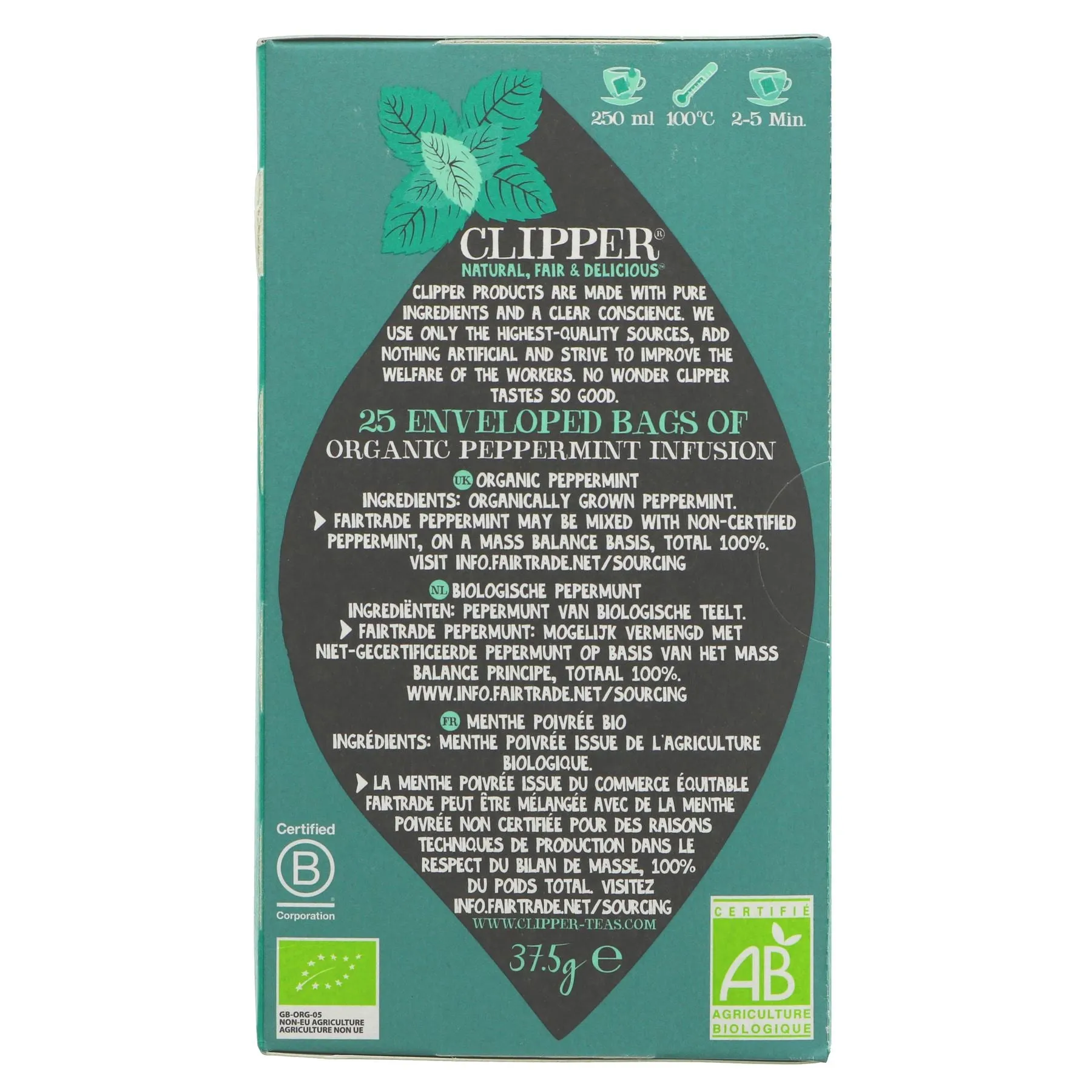 Clipper | Peppermint - Envelope, String & Tagged | 25 bags