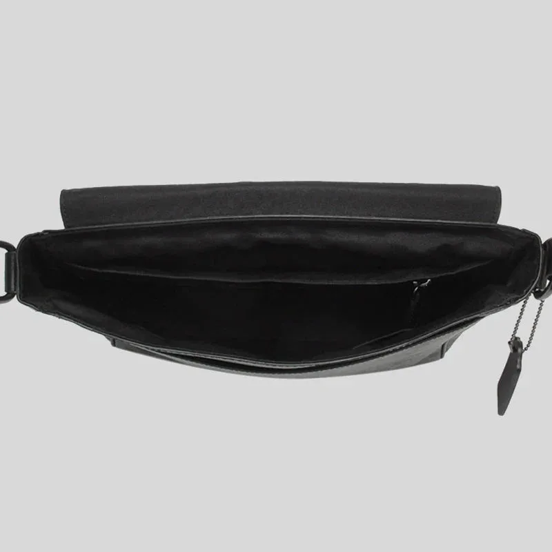 Coach Men's Houston Map Bag In Signature Canvas Black RS-573