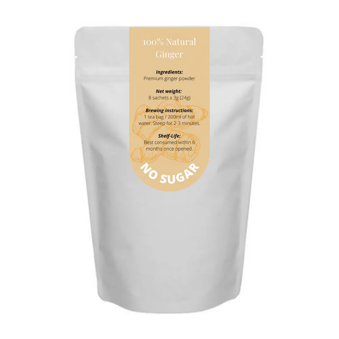 Coffeehock 100% All Natural Ginger Powder Teabag with No Sugar 8's x 3g