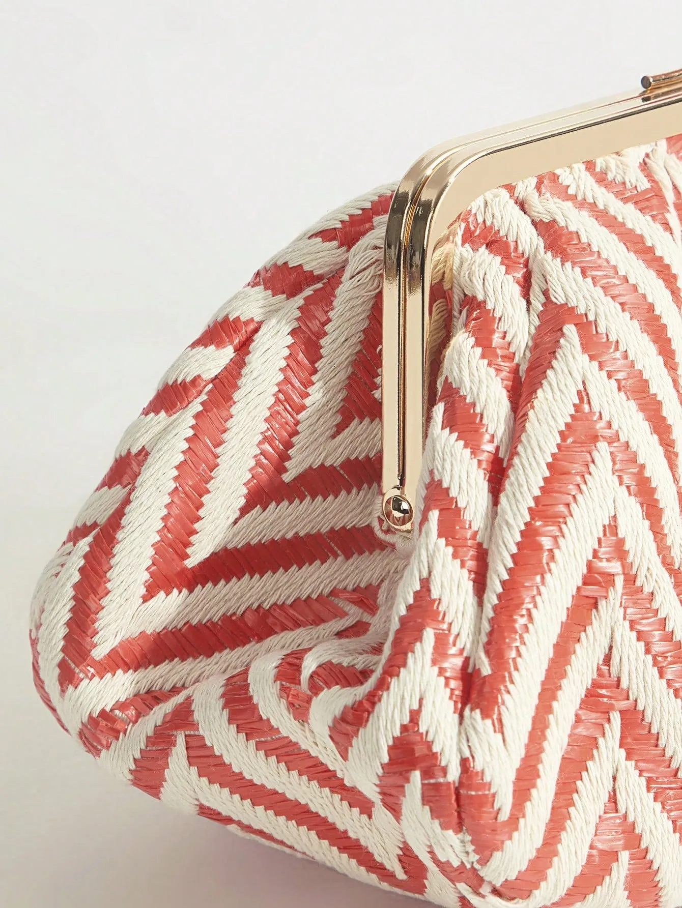 Color Block Wavy Clutch Ruched Bag - FD ⚡