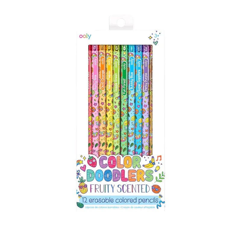 Color Doodlers Fruity Scented Erasable Colored Pencils - Set of 12
