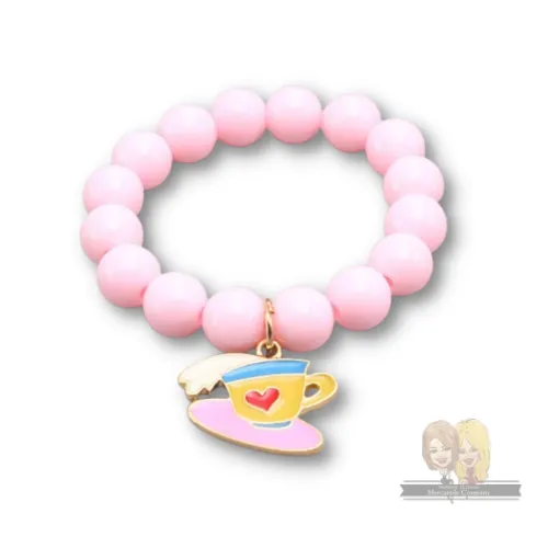 Colored Bead Bracelet w/ Charm