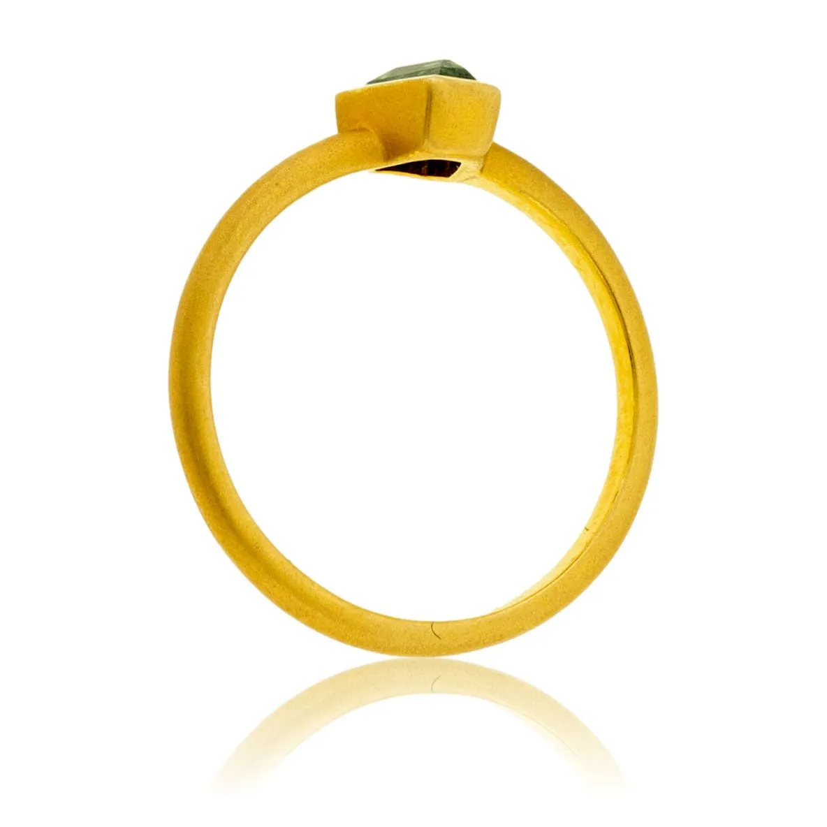 Colored Diamond Coffin Solitaire Bezel Ring