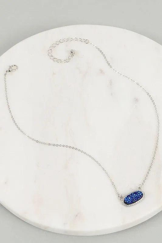 Colored Druzy Necklace