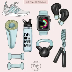 Colored Fitness Icon Collection