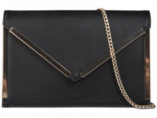 Courtney Faux Leather Metallic Trim Clutch Bag