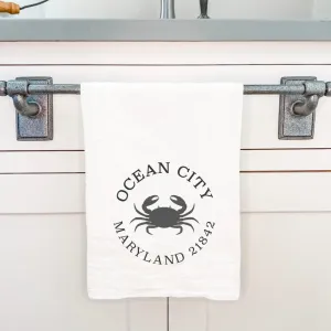 Crab w/ City and State - Cotton Tea Towel