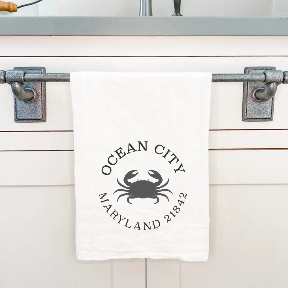 Crab w/ City and State - Cotton Tea Towel