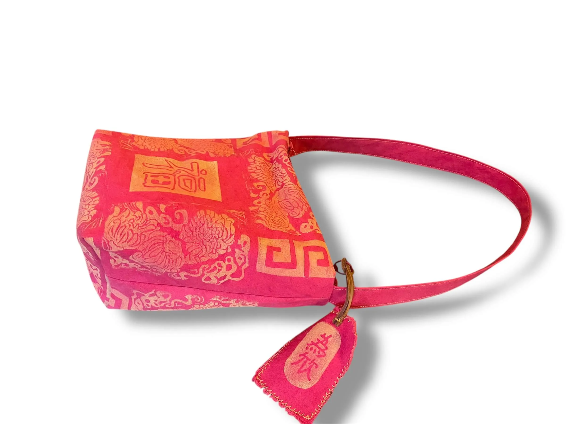 Crescent Stamps Fook Flowers Tote Bag