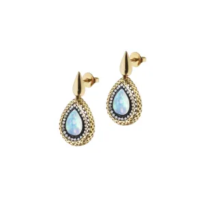 Crownwork Opal Earrings